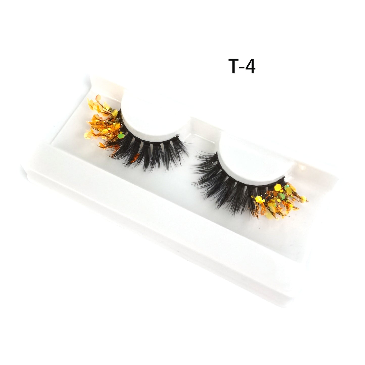 Fake Eyelashes with Color Fluorescence with Sequins