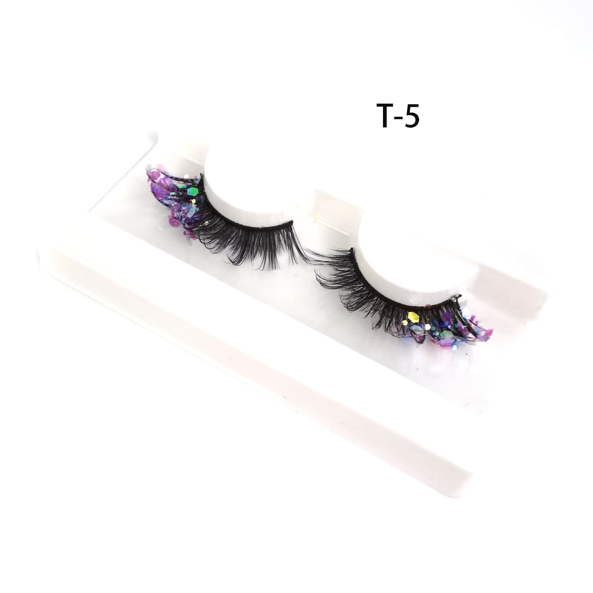 Fake Eyelashes with Color Fluorescence with Sequins