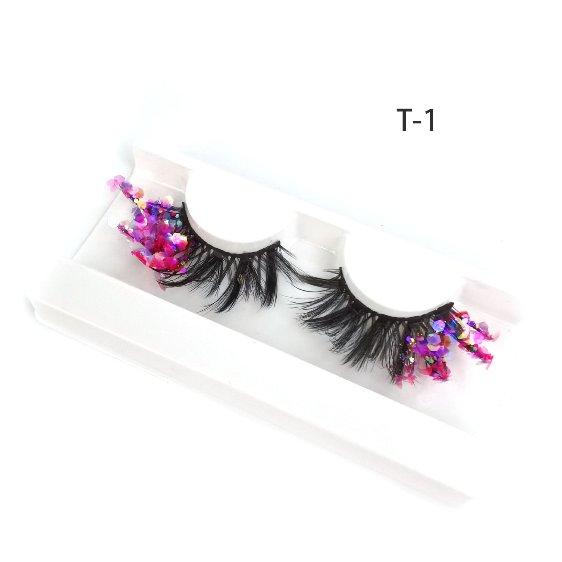 Fake Eyelashes with Color Fluorescence with Sequins